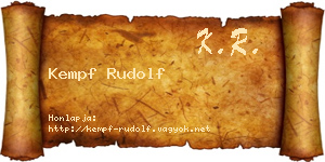 Kempf Rudolf névjegykártya